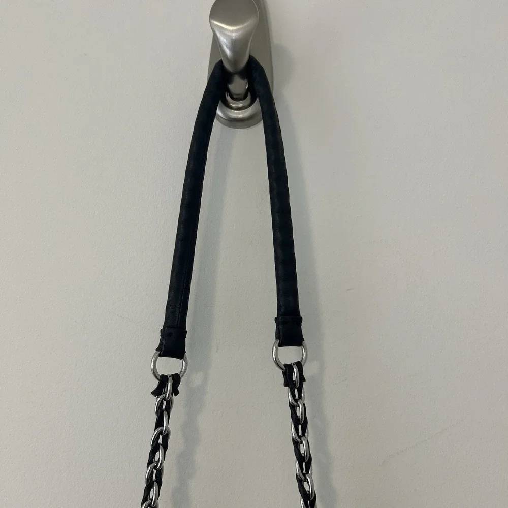 Rag & Bone Bradbury Flap Mini-Hobo Black Leather Purse